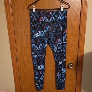 Constantly Varied Gear Blue and Black Geometric Leggings